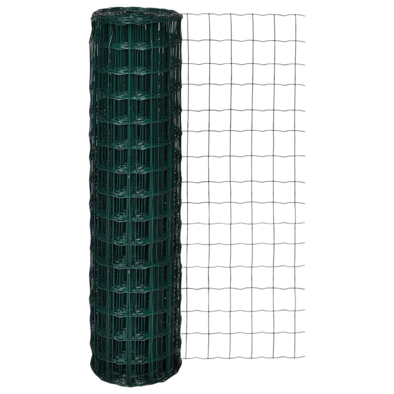 vidaXL Euro Fence Steel 25x1.0 m Green