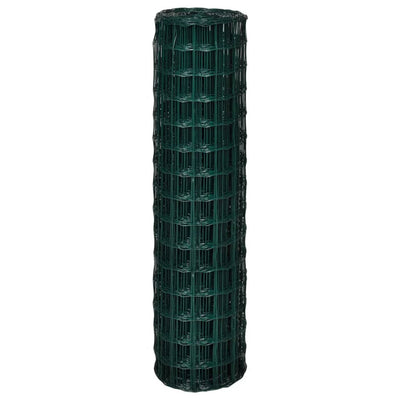 vidaXL Euro Fence Steel 25x1.0 m Green