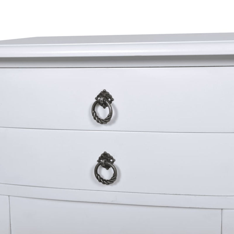 vidaXL Nightstand with 2 Drawers White