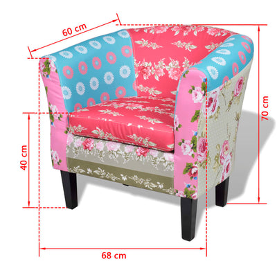 vidaXL Armchair with Footstool Patchwork Design Fabric