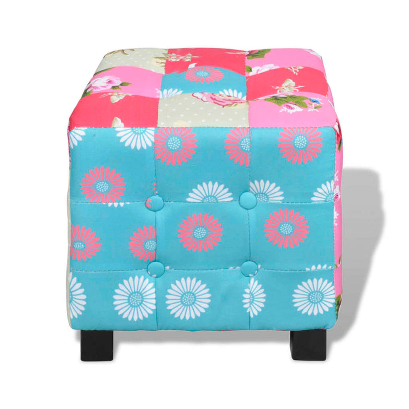 vidaXL Patchwork Foot Stool Hocker Pastoralism Style Quality