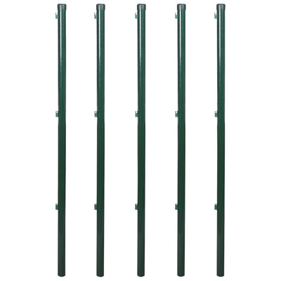 vidaXL Chain Link Fence with Posts Spike Steel 1.5x15 m