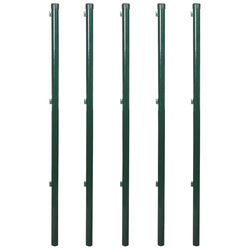 vidaXL Chain Link Fence with Posts Spike Steel 1.5x15 m