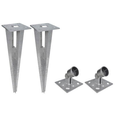 vidaXL Chain Link Fence with Posts Spike Steel 1.5x15 m