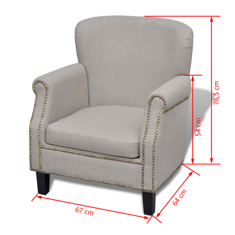 vidaXL Armchair Grey Fabric