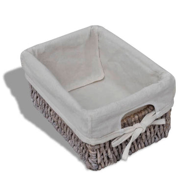 vidaXL Paulownia Wood Storage Rack 5 Weaving Baskets Brown