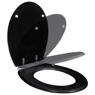 vidaXL Toilet Seats with Soft Close Lids MDF Black