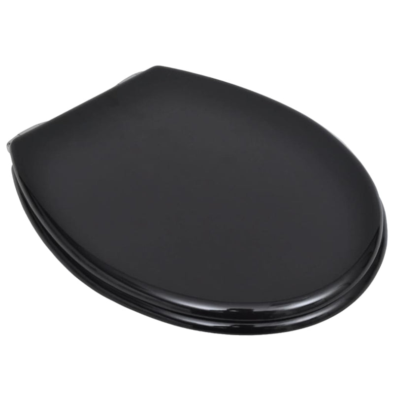 vidaXL Toilet Seats with Soft Close Lids MDF Black
