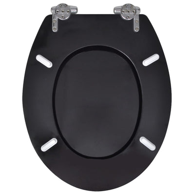 vidaXL Toilet Seats with Soft Close Lids MDF Black