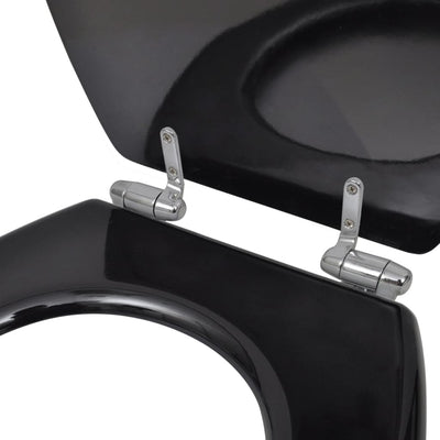 vidaXL Toilet Seats with Soft Close Lids MDF Black
