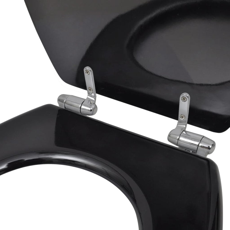 vidaXL Toilet Seats with Soft Close Lids MDF Black