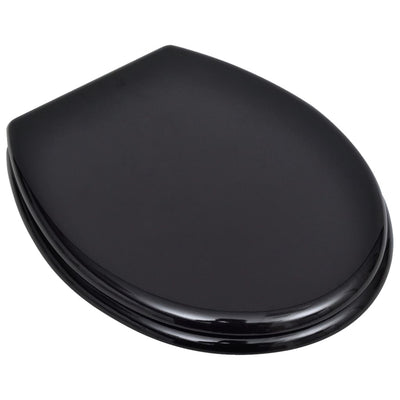 vidaXL WC Toilet Seat MDF Lid Simple Design Black