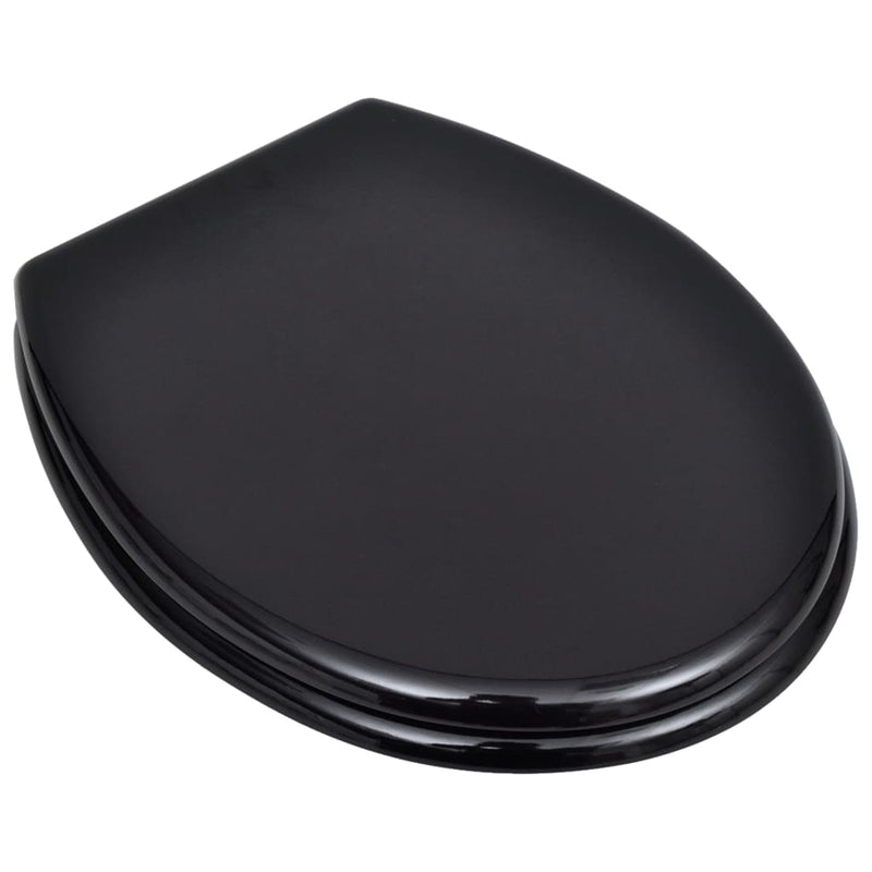 vidaXL WC Toilet Seat MDF Lid Simple Design Black