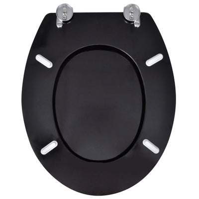 vidaXL WC Toilet Seat MDF Lid Simple Design Black