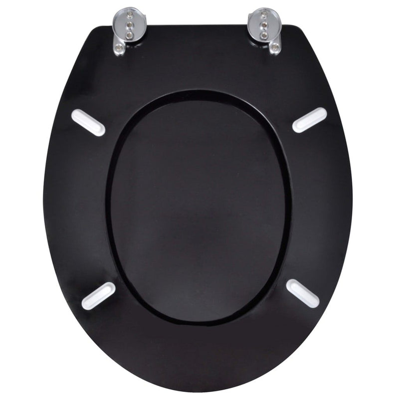 vidaXL WC Toilet Seat MDF Lid Simple Design Black