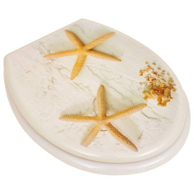 vidaXL WC Toilet Seat MDF Lid Starfish