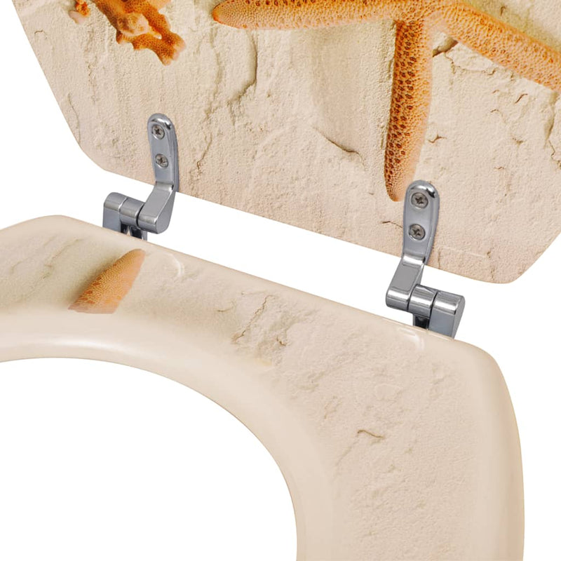 vidaXL WC Toilet Seat MDF Lid Starfish