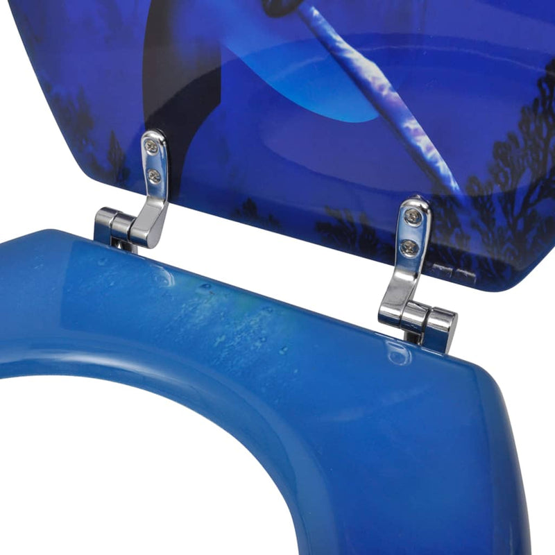 vidaXL WC Toilet Seat MDF Lid Dolphins