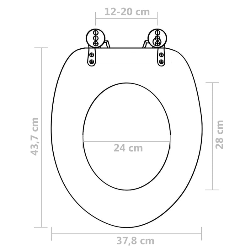 vidaXL WC Toilet Seat MDF Lid Dolphins