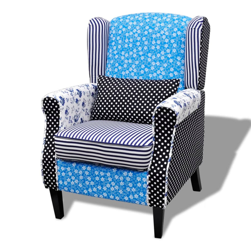 vidaXL Armchair with Patchwork Design Fabric