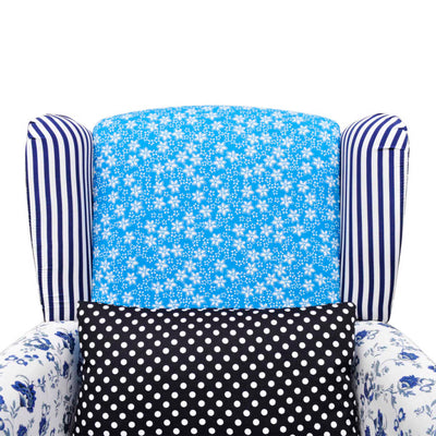 vidaXL Armchair with Patchwork Design Fabric