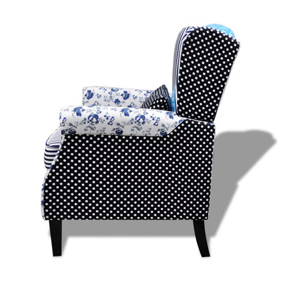 vidaXL Armchair with Patchwork Design Fabric