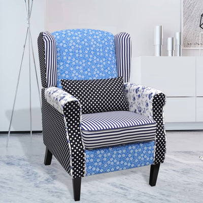 vidaXL Armchair with Patchwork Design Fabric