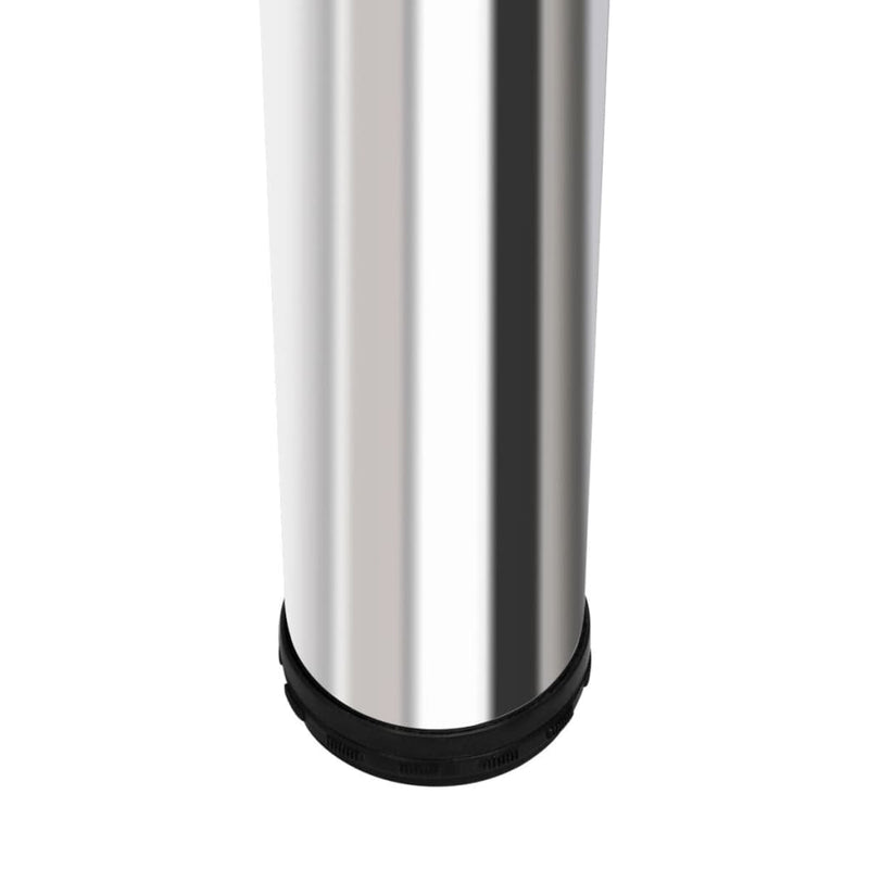 vidaXL Bar Table MDF with 2 Steel Legs High Gloss White