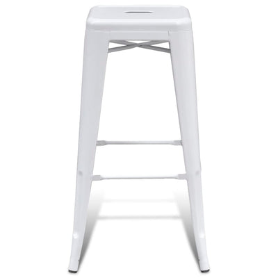 vidaXL Bar Stools 2 pcs White Steel