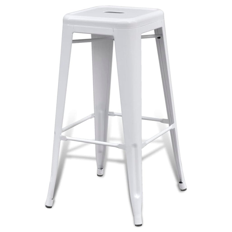 vidaXL Bar Stools 2 pcs White Steel