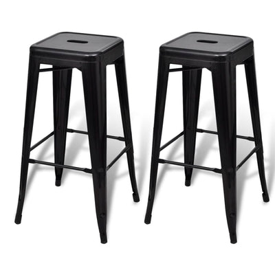 vidaXL Bar Stools 2 pcs White Steel
