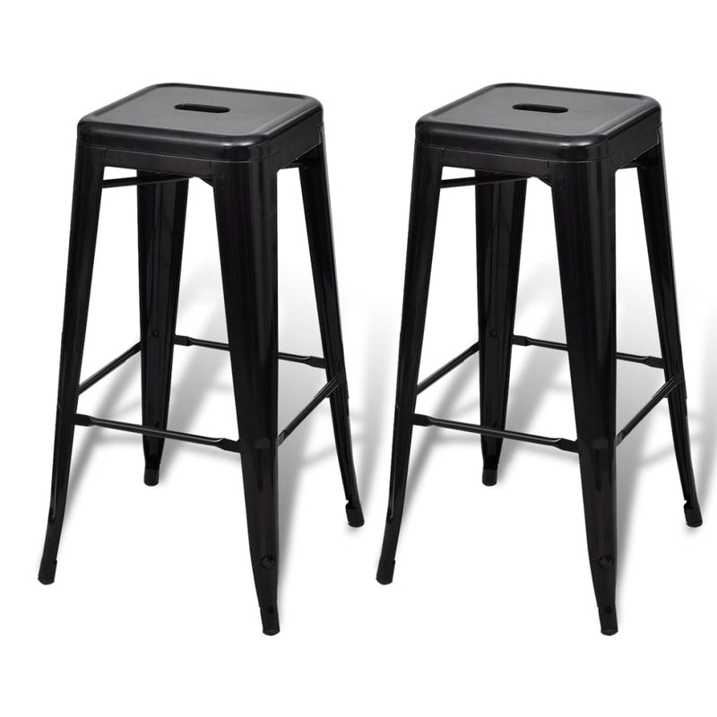 vidaXL Bar Stools 2 pcs White Steel