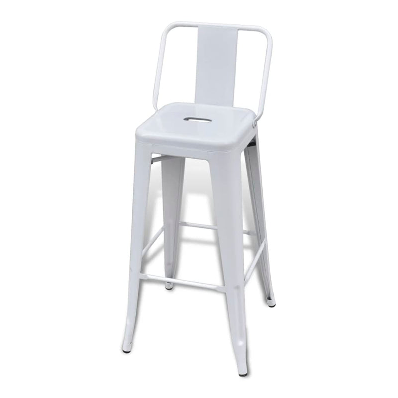 vidaXL Bar Stools 2 pcs White Steel