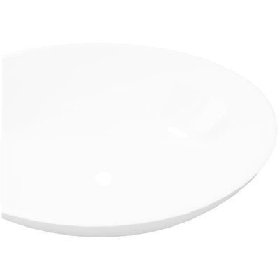 vidaXL Luxury Ceramic Basin Oval-shaped Sink Black 40 x 33 cm