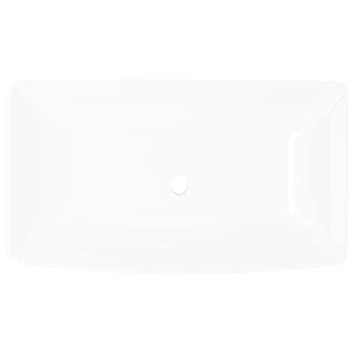 vidaXL Luxury Ceramic Basin Rectangular Sink White 71 x 39 cm