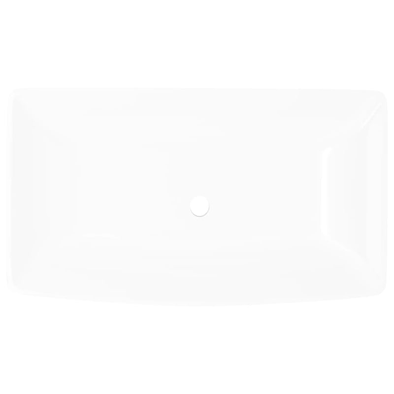 vidaXL Luxury Ceramic Basin Rectangular Sink White 71 x 39 cm