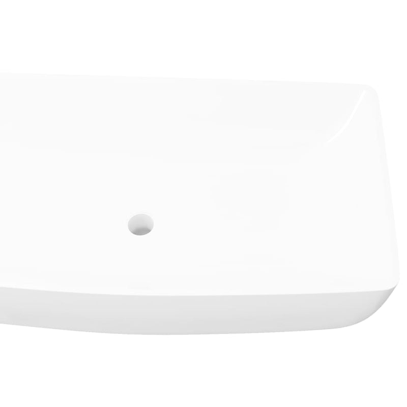 vidaXL Luxury Ceramic Basin Rectangular Sink White 71 x 39 cm