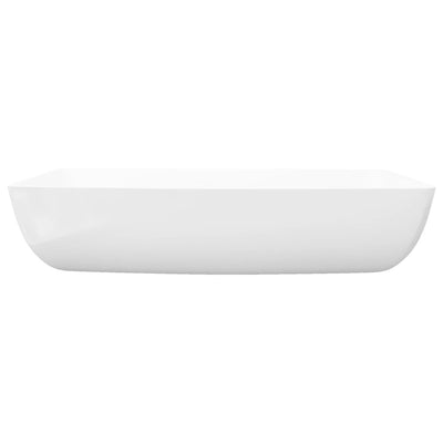 vidaXL Luxury Ceramic Basin Rectangular Sink White 71 x 39 cm