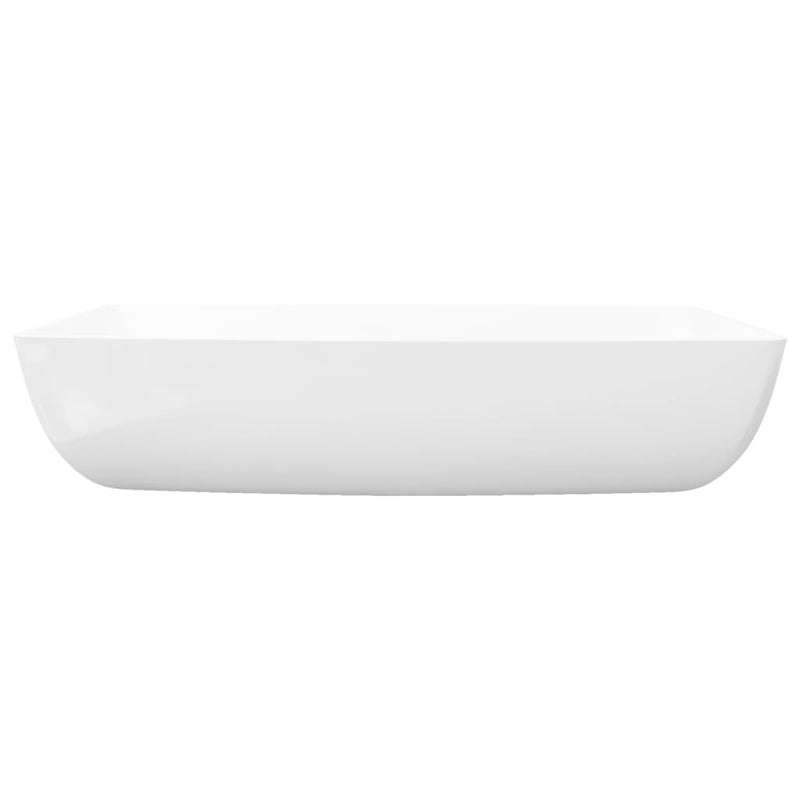 vidaXL Luxury Ceramic Basin Rectangular Sink White 71 x 39 cm