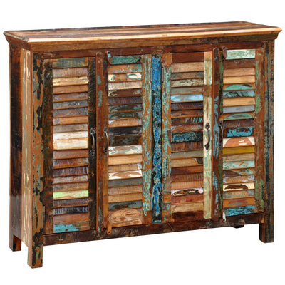 vidaXL Reclaimed Cupboard Solid Wood with 4 Doors