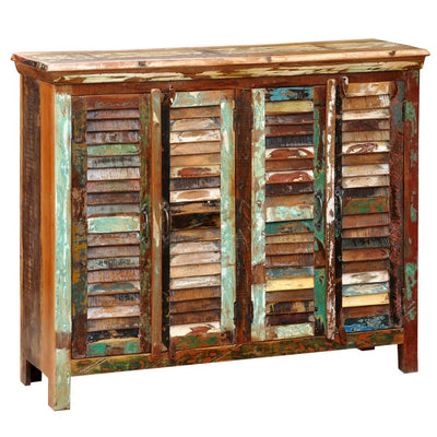 vidaXL Reclaimed Cupboard Solid Wood with 4 Doors