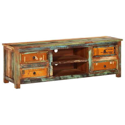 Reclaimed Wood TV Cabinet TV Stand 4 Drawers