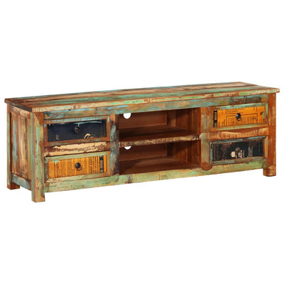 Reclaimed Wood TV Cabinet TV Stand 4 Drawers