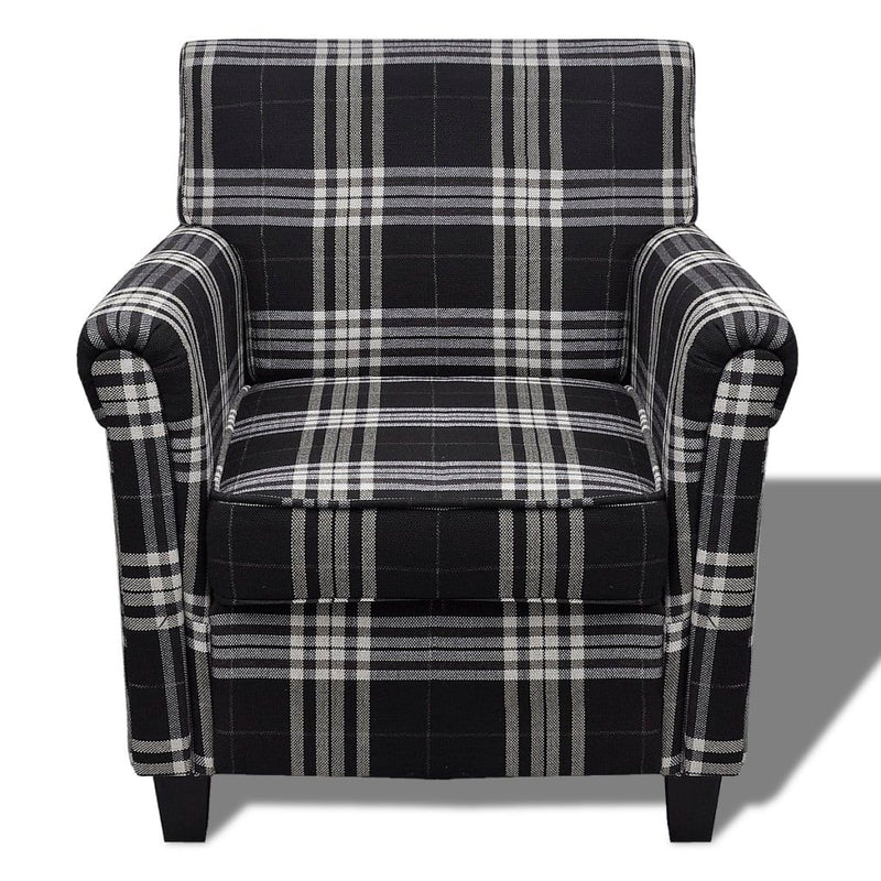 vidaXL Sofa Chair with Cushion Black Fabric