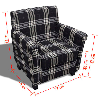 vidaXL Sofa Chair with Cushion Black Fabric