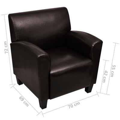 vidaXL Sofa Chair Dark Brown Faux Leather