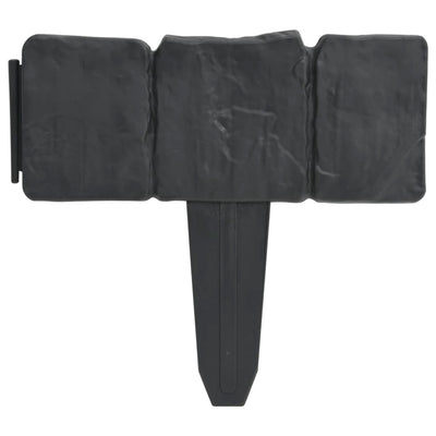 vidaXL Plastic Garden / Lawn Fence Stone Look 41 pcs 10 m