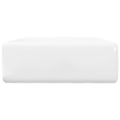vidaXL Ceramic Basin Square with Overflow and Faucet Hole 41 x 41 cm