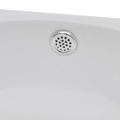 vidaXL Ceramic Sink Basin Faucet & Overflow Hole Bathroom White