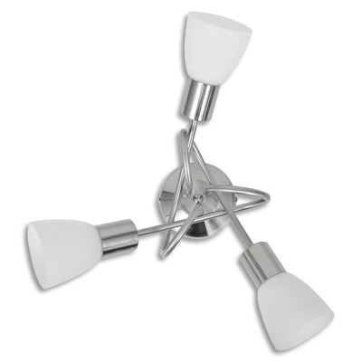 vidaXL Ceiling Lamp with Glass Shades for 3 E14 Bulbs